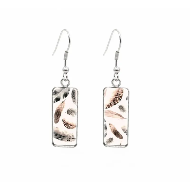 Falling Feathers Rectangular Drop Earrings - Falling Feathers sold by Zulily