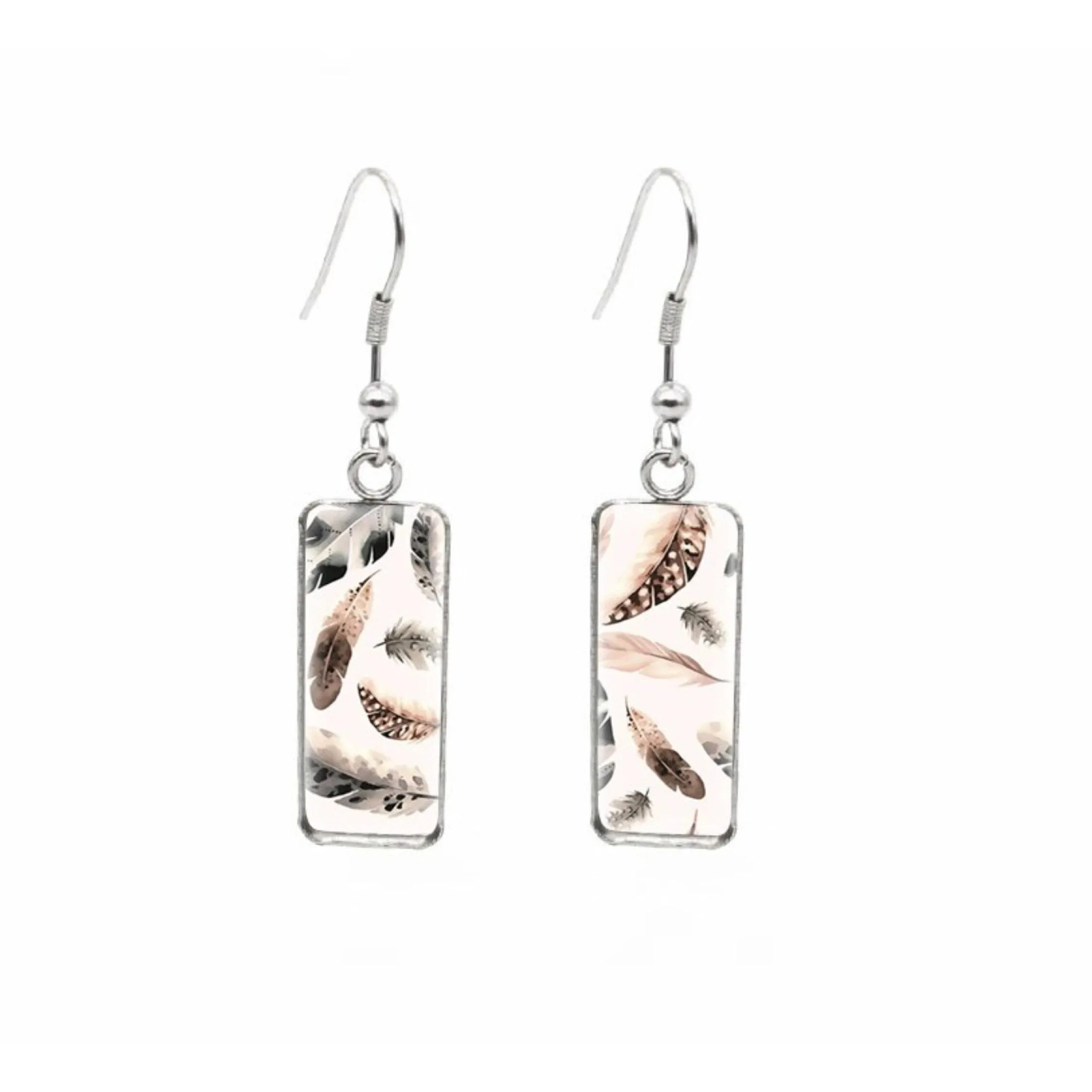 Falling Feathers Rectangular Drop Earrings - Falling Feathers sold by Zulily