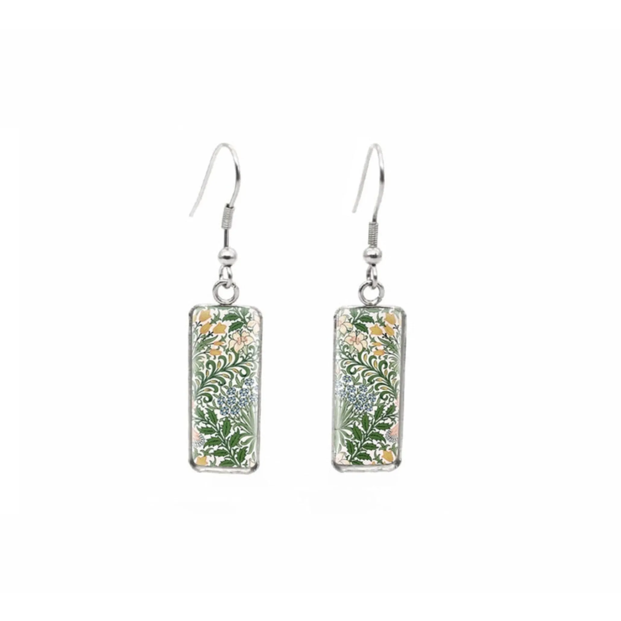 Green Multi Floral Rectangular Drop Earrings - Green Multi Floral sold by Zulily