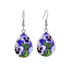Purple Pansies Silvertone Teardrop Drop Earrings - Purple Pansies sold by Zulily