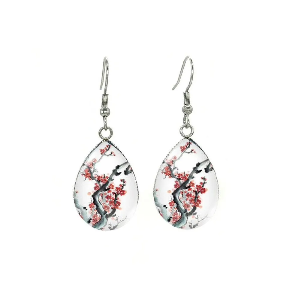 Cherry Blossoms Silvertone Teardrop Drop Earrings - Cherry Blossoms sold by Zulily