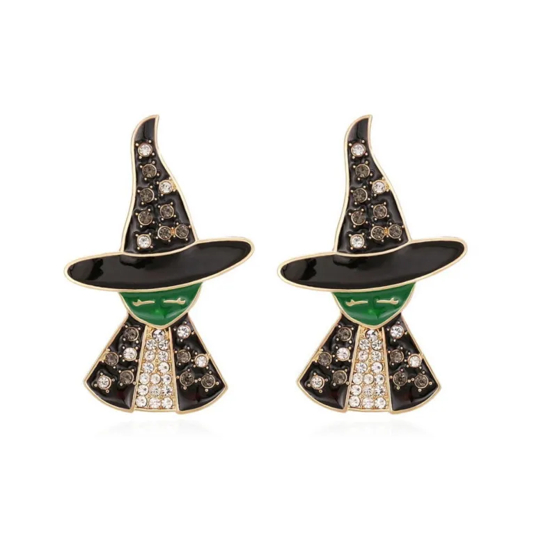 Green Black Crystal Witch Stud Earrings - Wicked Witch sold by Zulily
