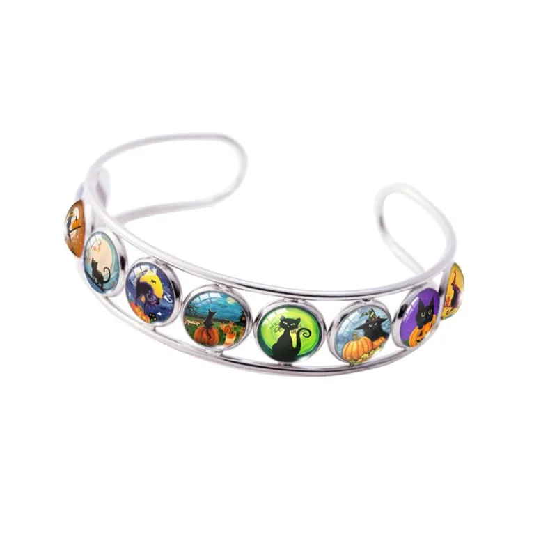 Halloween Cats Button Cuff Bracelet sold by Zulily