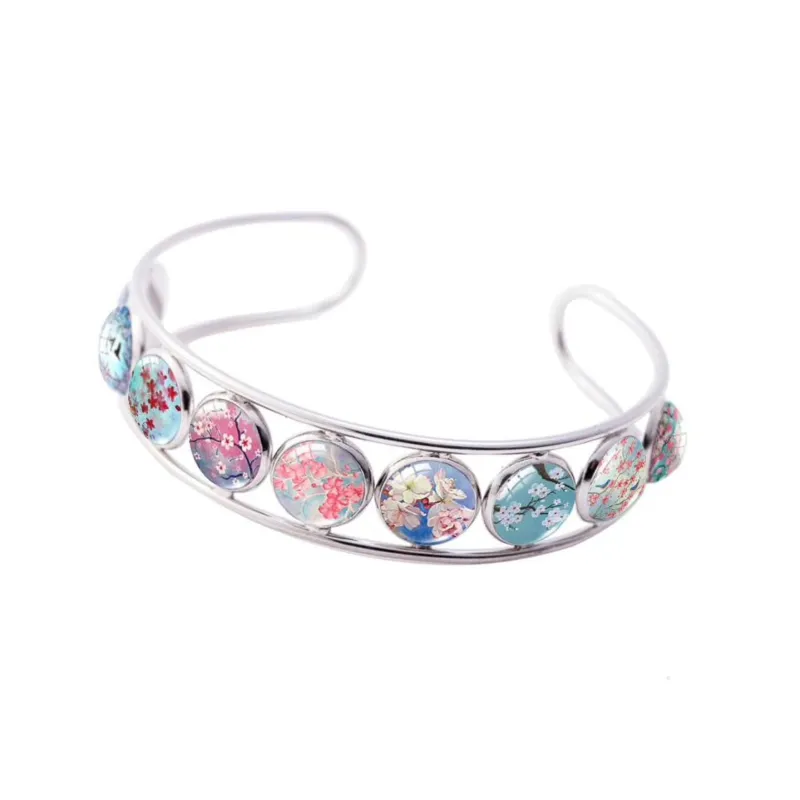 Pastel-tone Floral Openwork Button Cuff - Pastel made by Zulily