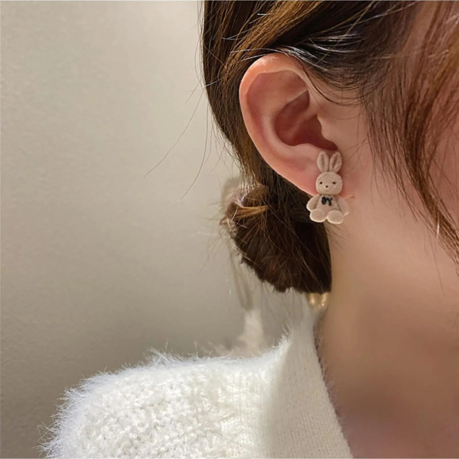Cute Brown Bunny Stud Earrings - Multi sold by Zulily product image thumbnail 3