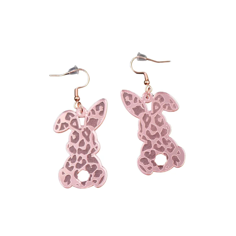 Pink Cotton Tail Leopard Bunny Drop Earrings - Multi sold by Zulily