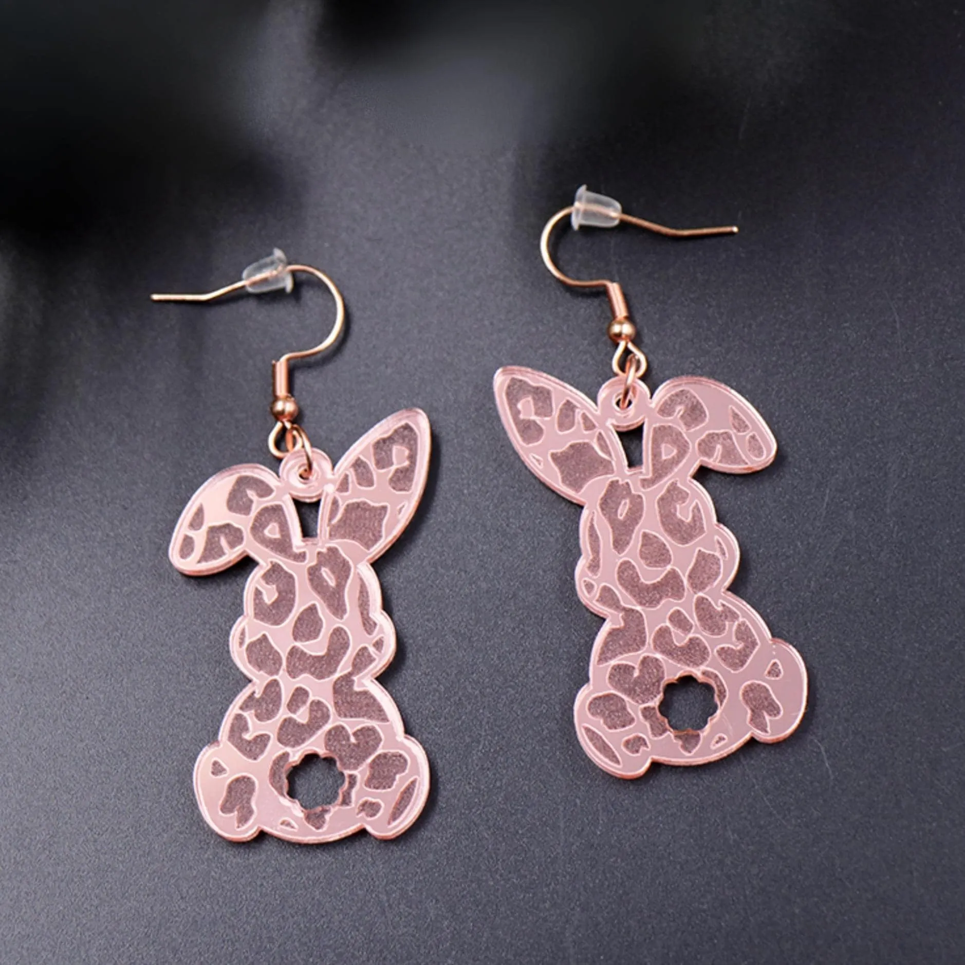 Pink Cotton Tail Leopard Bunny Drop Earrings - Multi sold by Zulily product image thumbnail 2