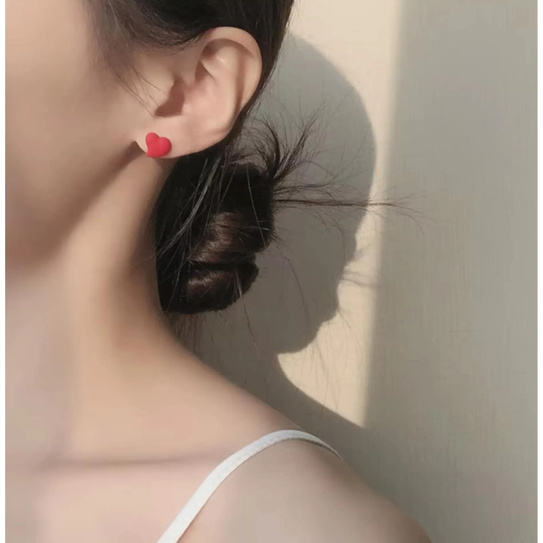 Asymmetrical White Bunny and Red Heart Stud Earrings - Multi sold by Zulily product image thumbnail 3