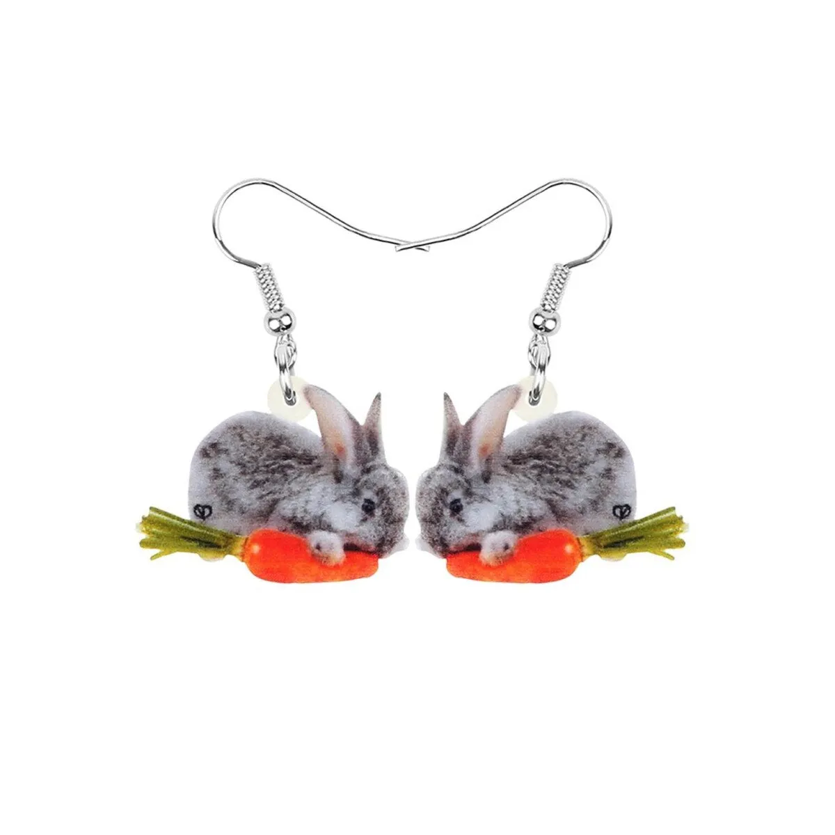 Bunny Eating Carrot Drop Earrings - Multi sold by Zulily