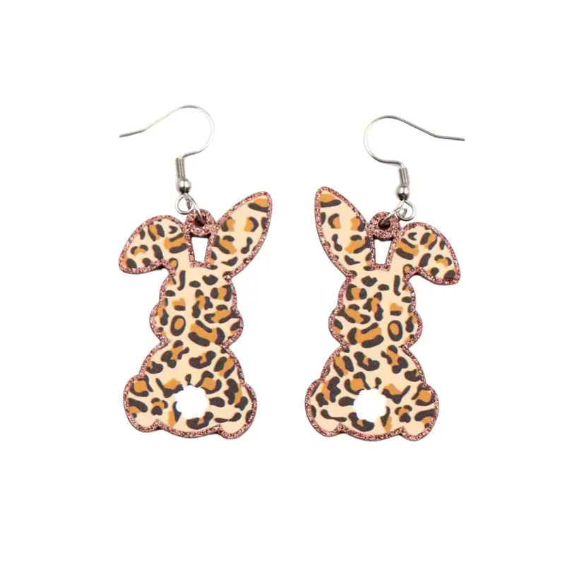Cotton Tail Leopard Bunny Drop Earrings - Multi sold by Zulily