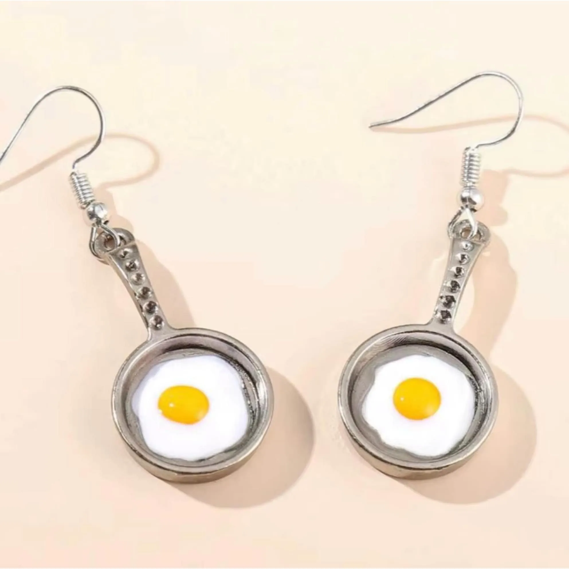 Silvertone Eggs In Frying Pan Drop Earrings - Multi sold by Zulily product image thumbnail 2
