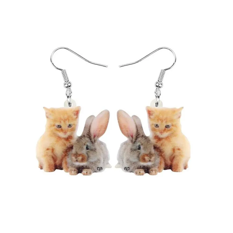 Bunny Kitten Drop Earrings - Multi sold by Zulily