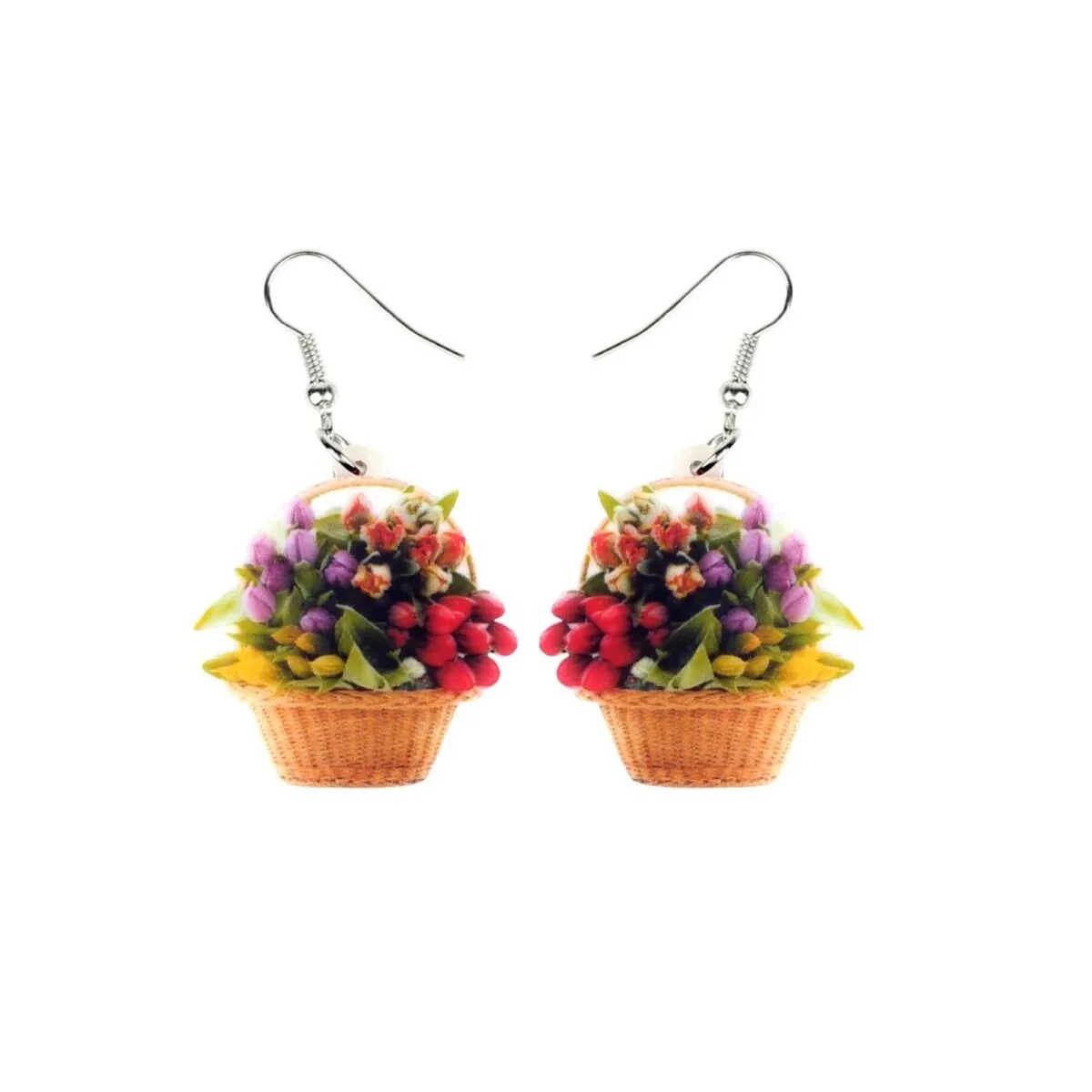 Basket Of Tulips Drop Earrings - Multi sold by Zulily