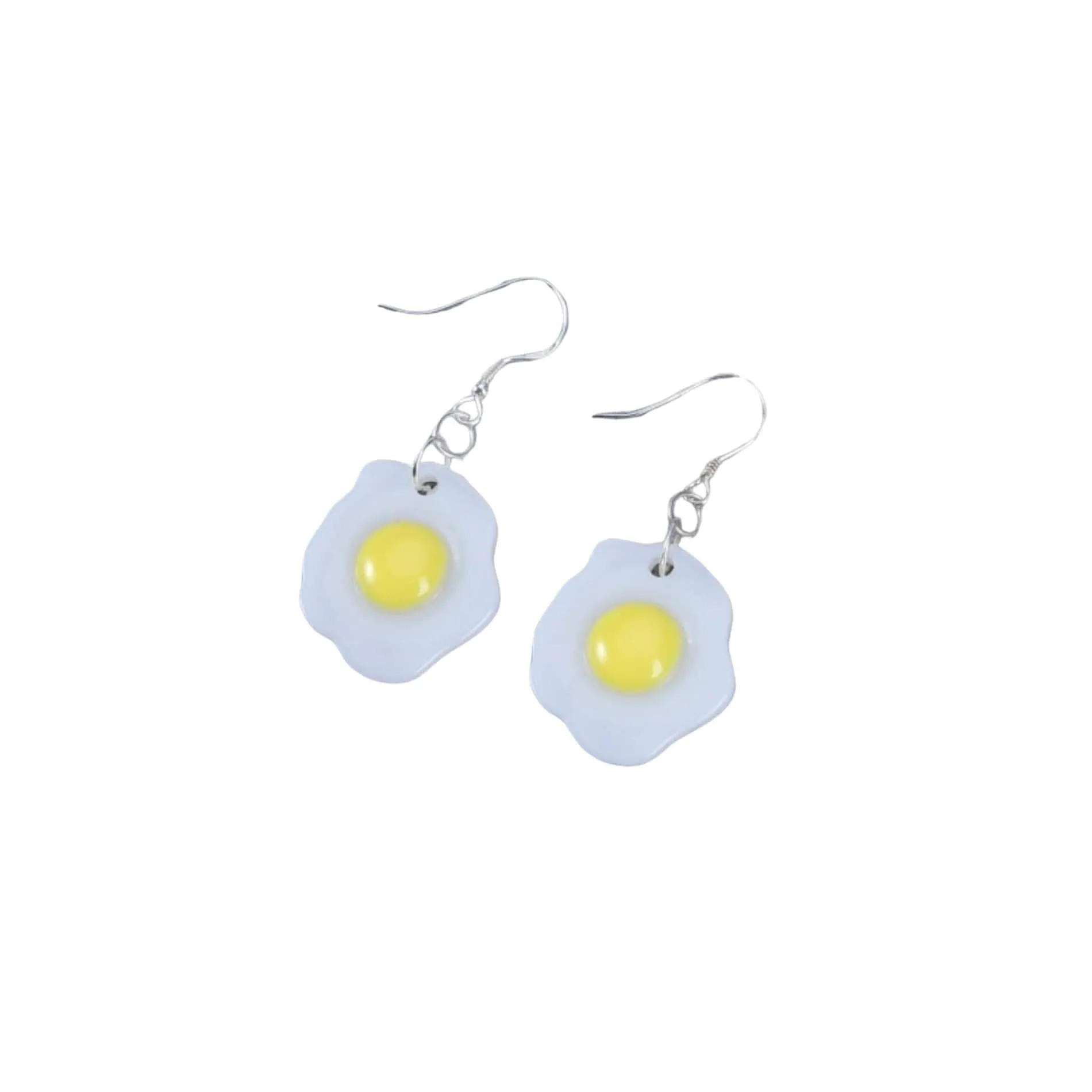 Silvertone Fried Egg Drop Earrings - Multi sold by Zulily product image thumbnail 2