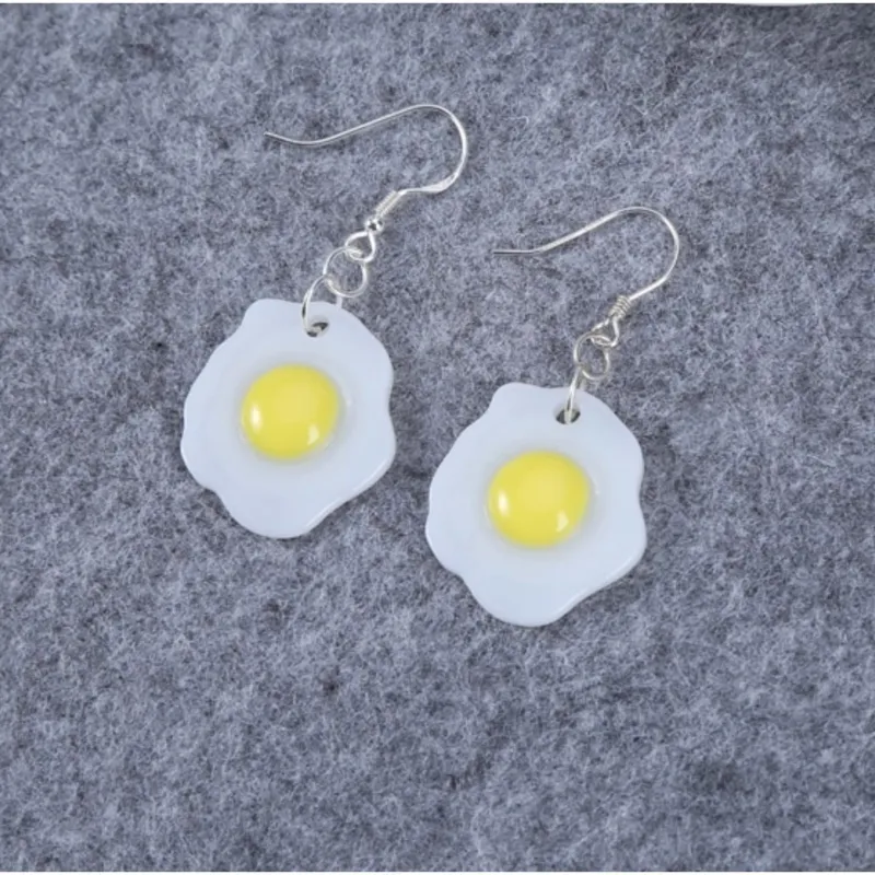 Silvertone Fried Egg Drop Earrings - Multi sold by Zulily