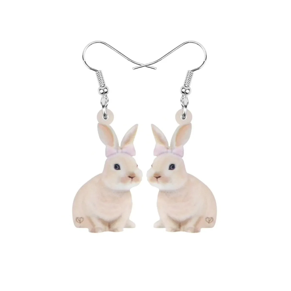 Bunny With Pink Bow Drop Earrings sold by Zulily