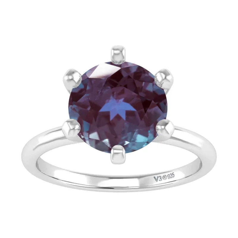 V3 Jewelry Sterling Silver 2.20CT Color Changing Alexandrite Solitaire Ring sold by Zulily