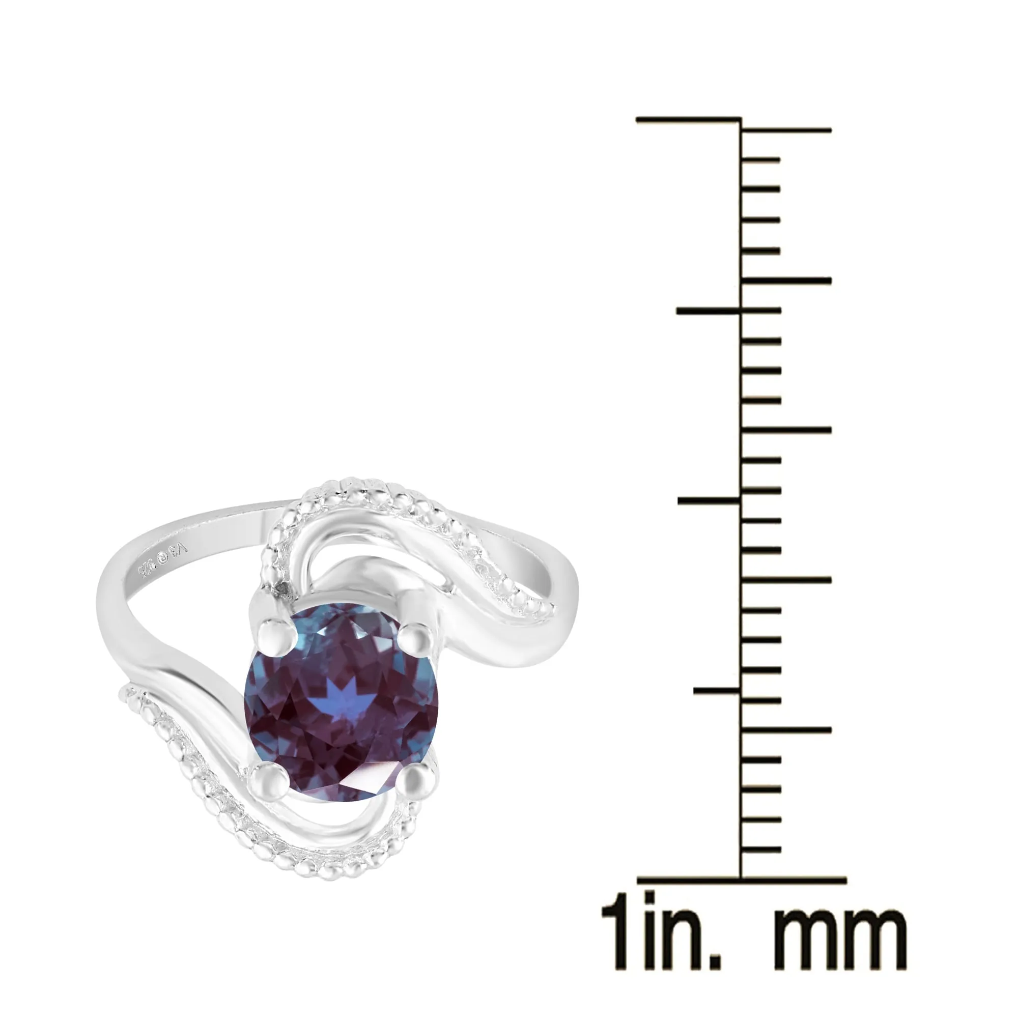 Sterling Silver 1.60CT Color Changing Alexandrite Solitaire Ring sold by Zulily product image thumbnail 3