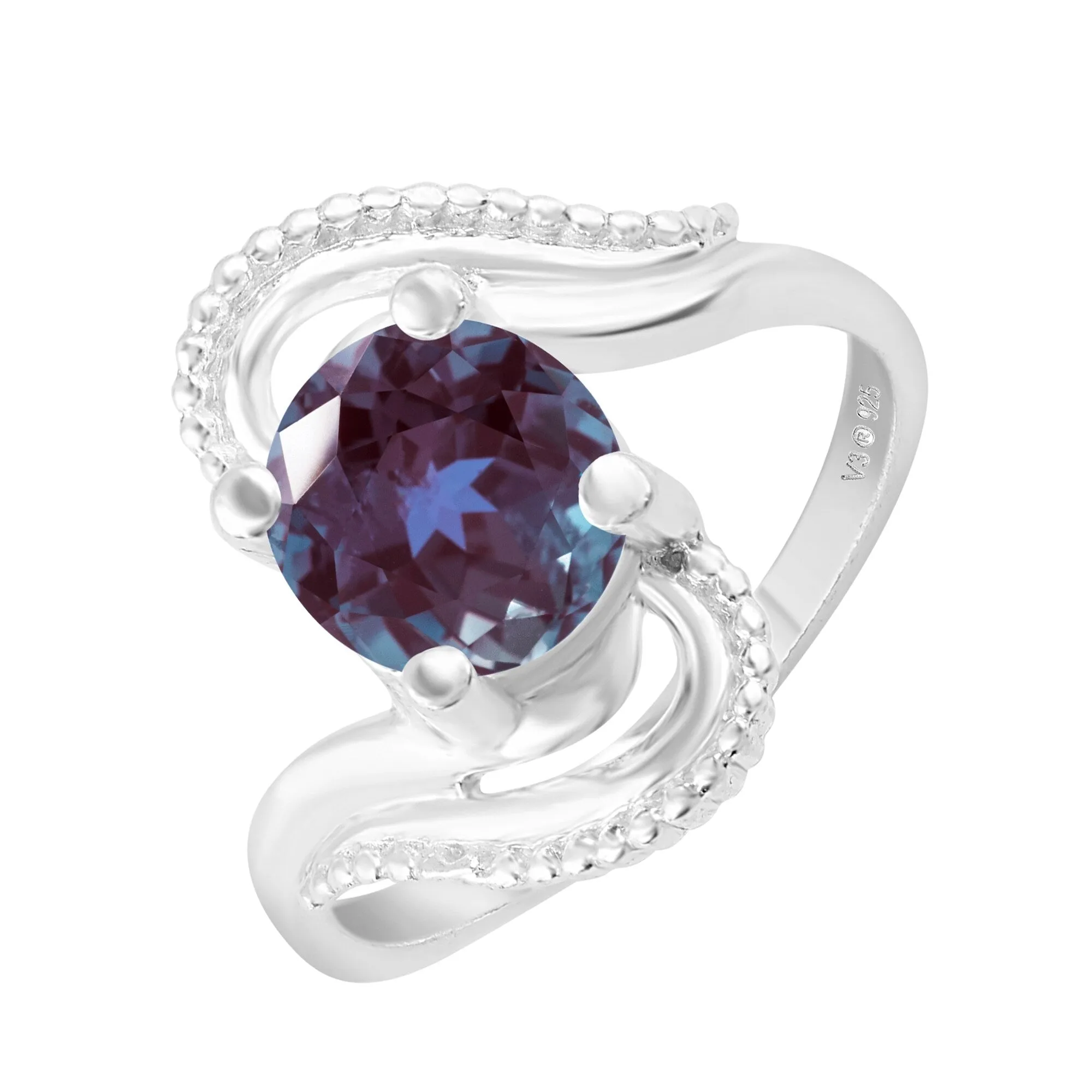 Sterling Silver 1.60CT Color Changing Alexandrite Solitaire Ring sold by Zulily product image thumbnail 5