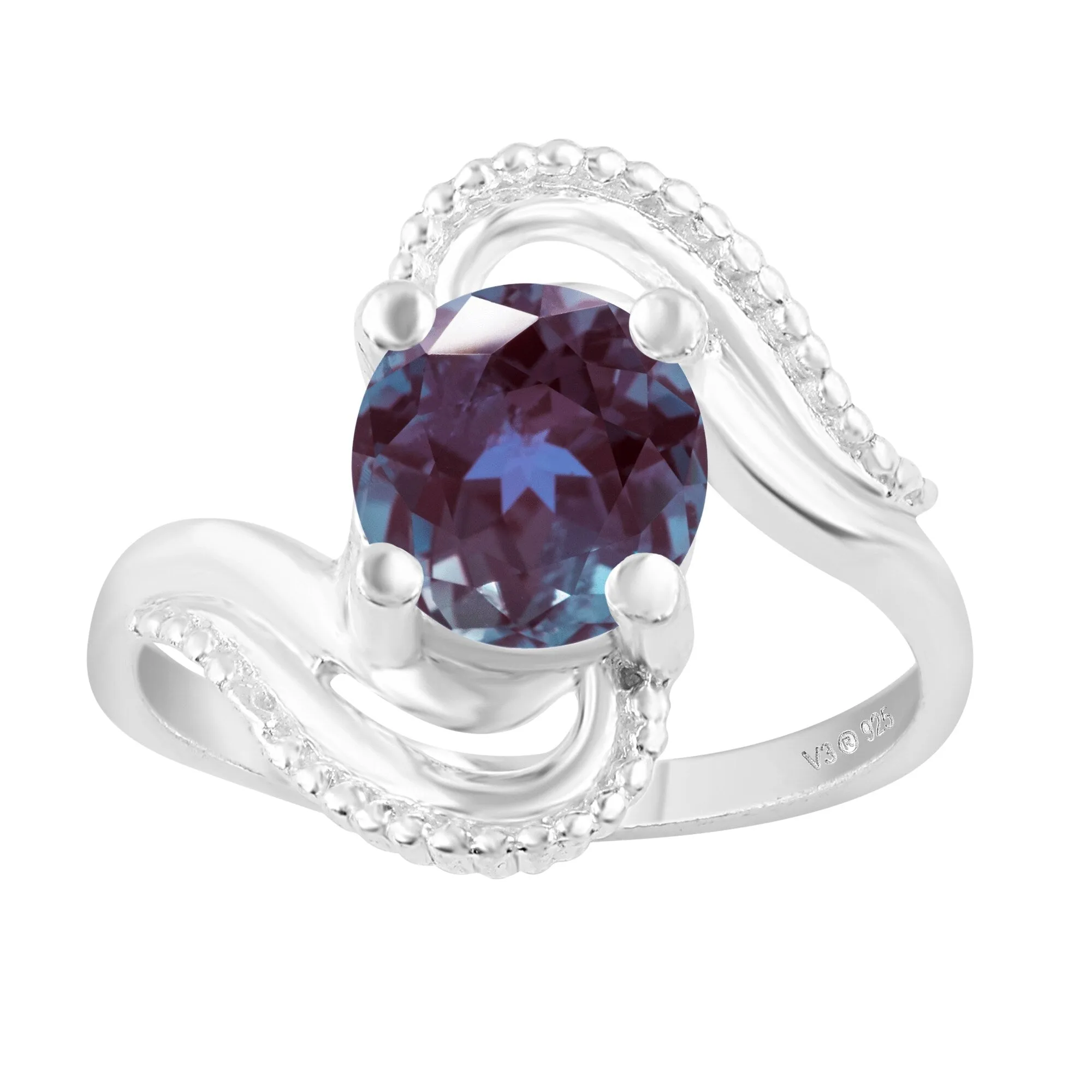 Sterling Silver 1.60CT Color Changing Alexandrite Solitaire Ring sold by Zulily product image thumbnail 4