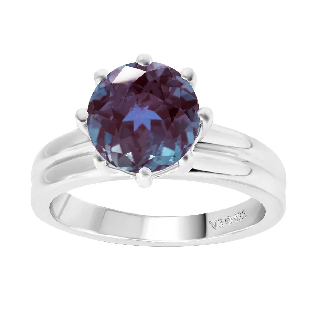 V3 Jewelry 2.20CT Color Changing Alexandrite Sterling Silver Solitaire Ring sold by Zulily product image thumbnail 2