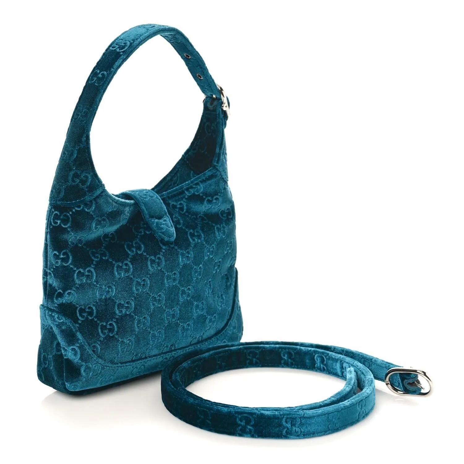 Gucci New Velvet Ashmir GG Monogram Small Jackie 1961 Hobo Velvet Peacock (Pre-Owne sold by Zulily product image thumbnail 2