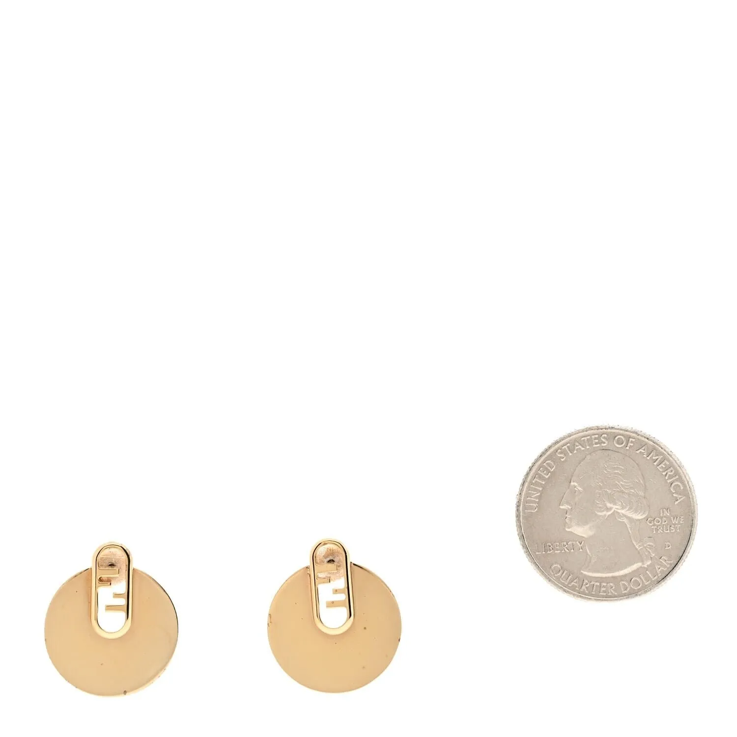 Fendi Metal FF O'Lock Round Earrings Gold (Pre-Owned) sold by Zulily product image thumbnail 2