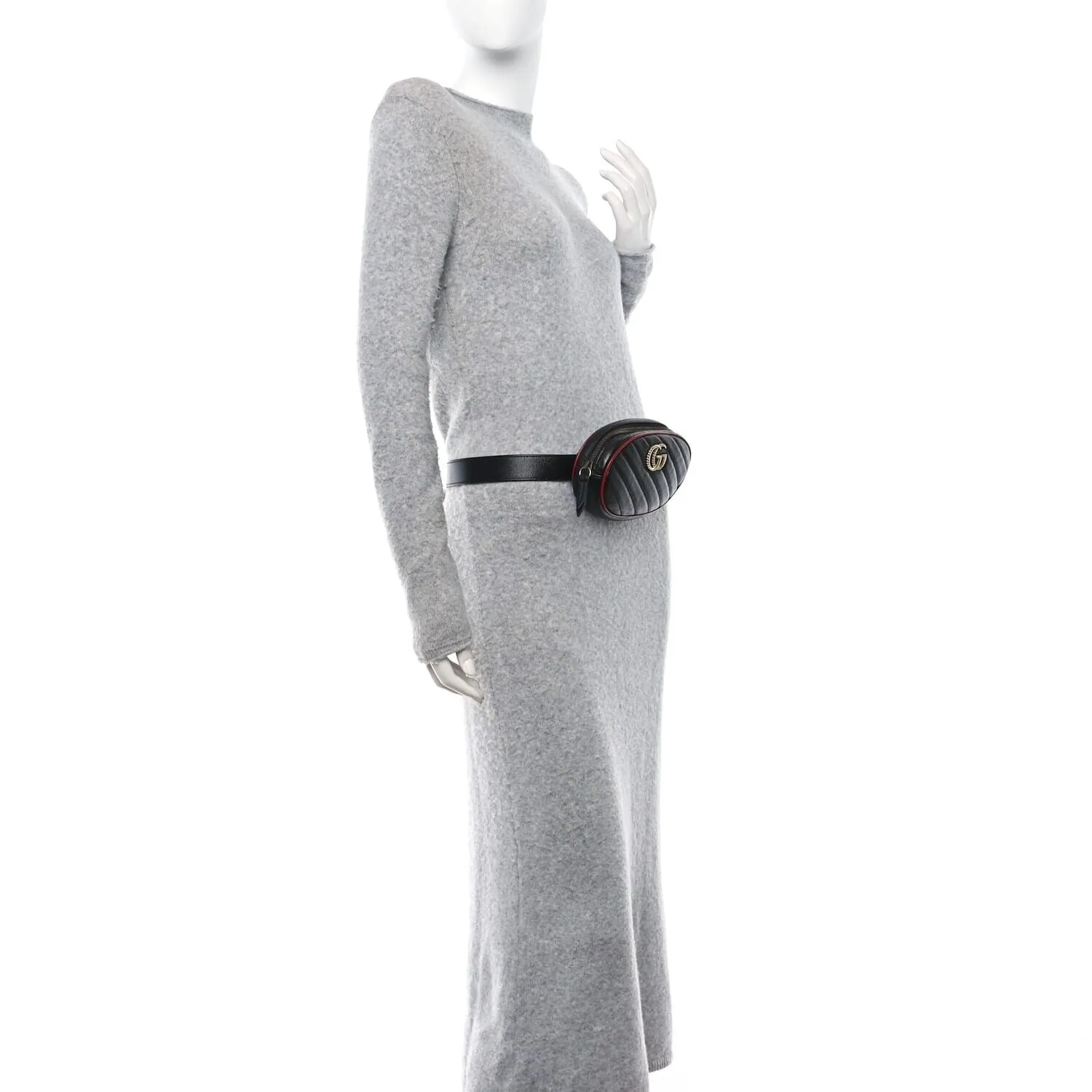 Gucci Azalea Calfskin Matelasse Diagonal Torchon GG Marmont Belt Bag 95 38 Black Ro sold by Zulily product image thumbnail 2