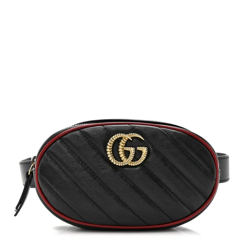 Gucci Azalea Calfskin Matelasse Diagonal Torchon GG Marmont Belt Bag 95 38 Black Ro sold by Zulily