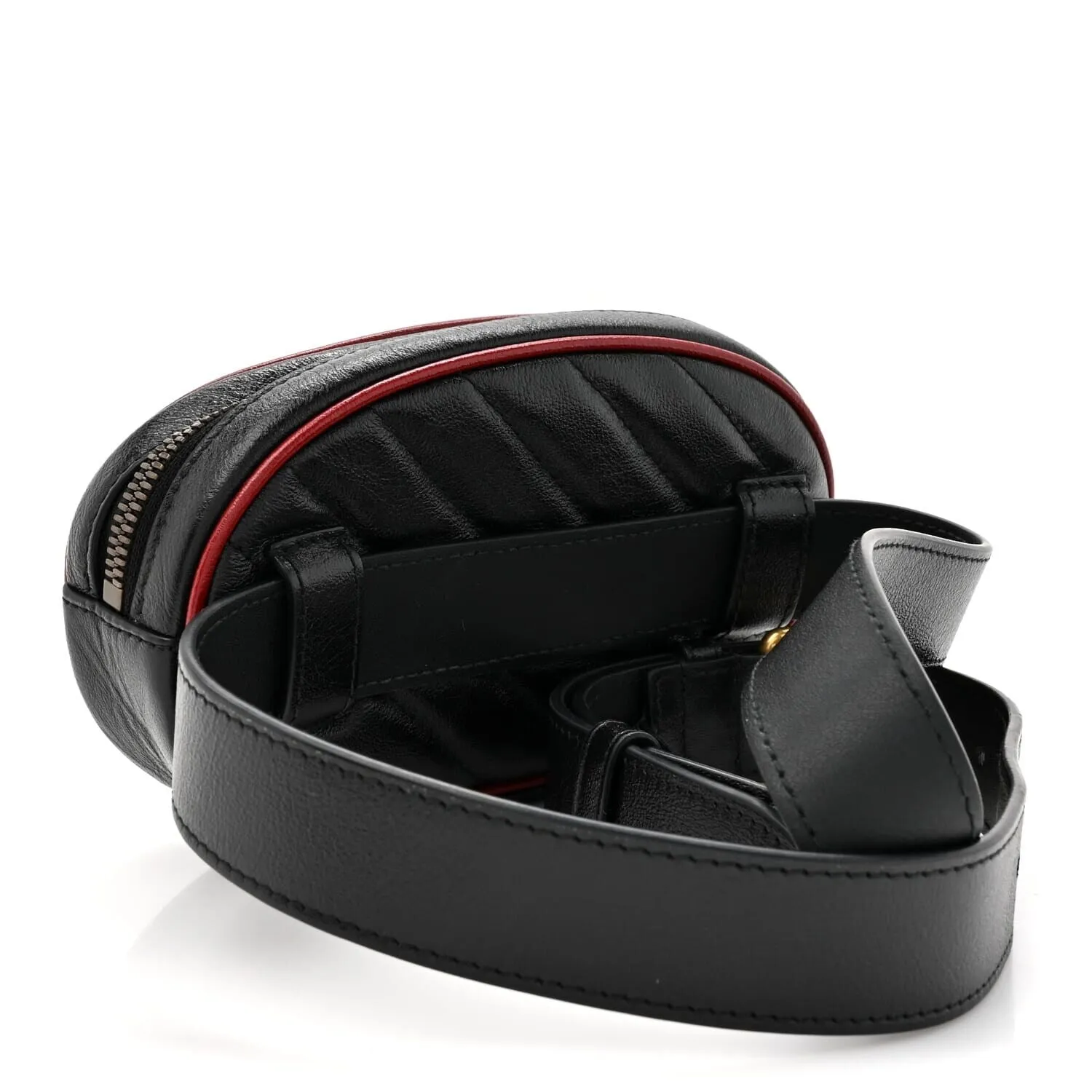 Gucci Azalea Calfskin Matelasse Diagonal Torchon GG Marmont Belt Bag 95 38 Black Ro sold by Zulily product image thumbnail 3