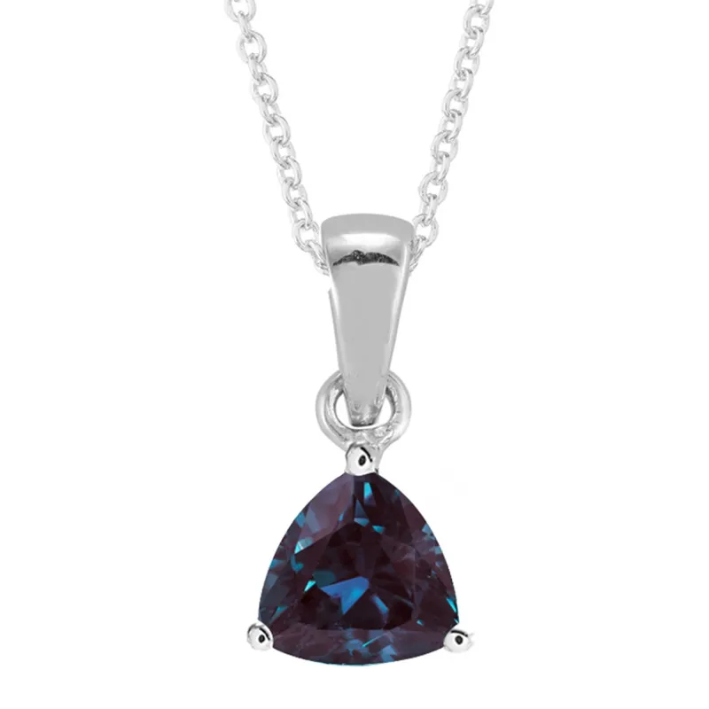 V3 Jewelry Sterling Silver Trillion Cut Color Changing Alexandrite Solitaire Pendant sold by Zulily