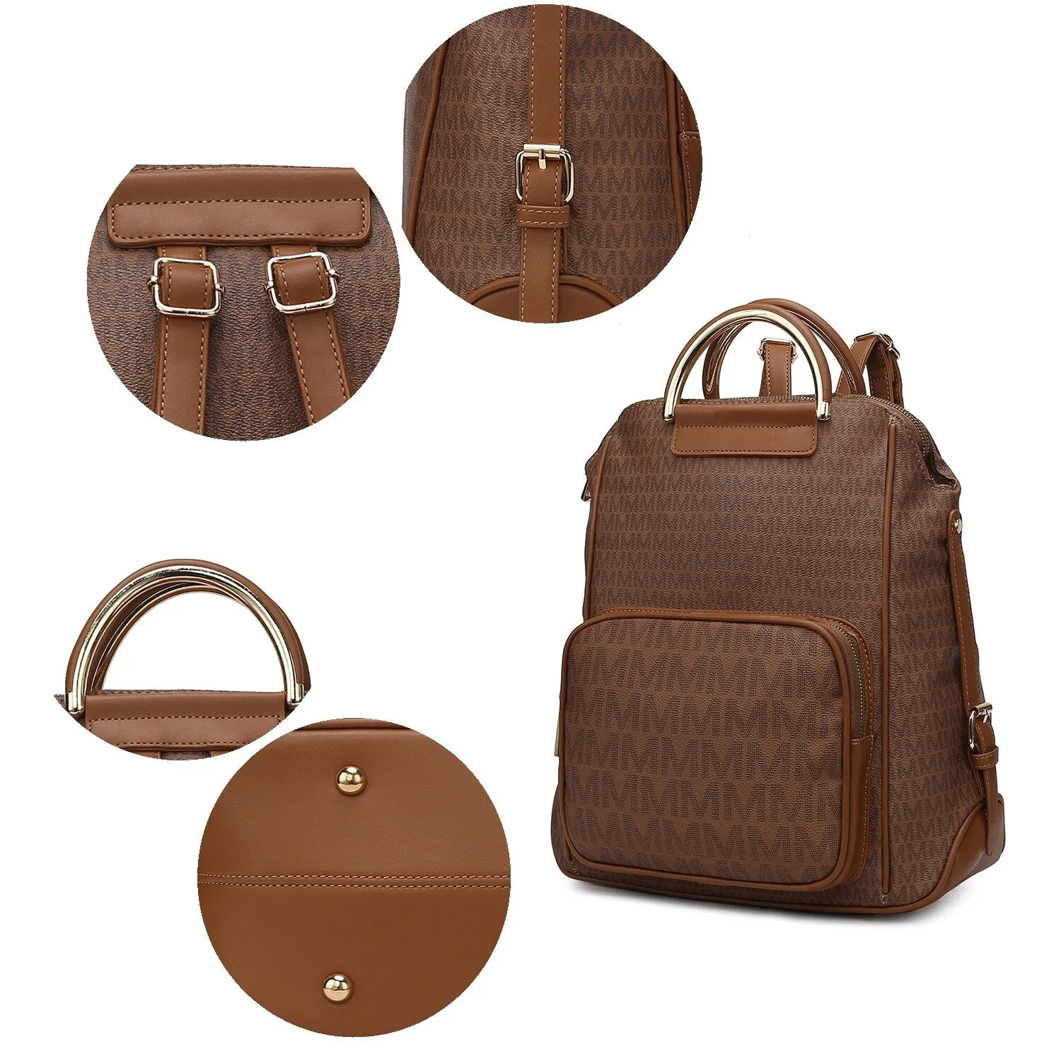 June M logo Printed Vegan Leather Women's Backpack sold by Zulily product image thumbnail 5