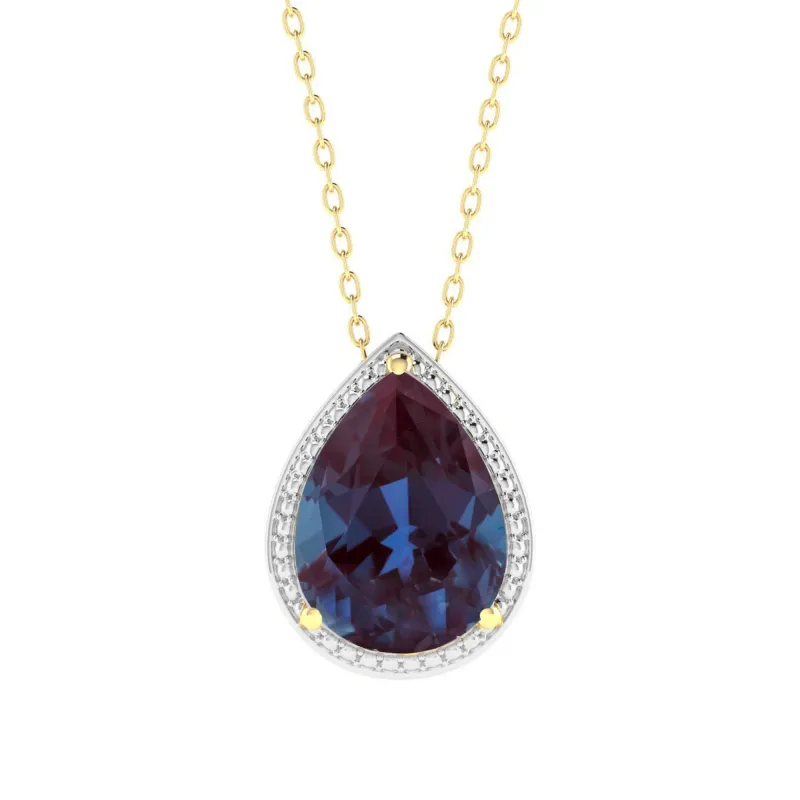 18K Gold plated Sterling Silver 8.50Ct Color Changing Alexandrite Drop Pendant sold by Zulily