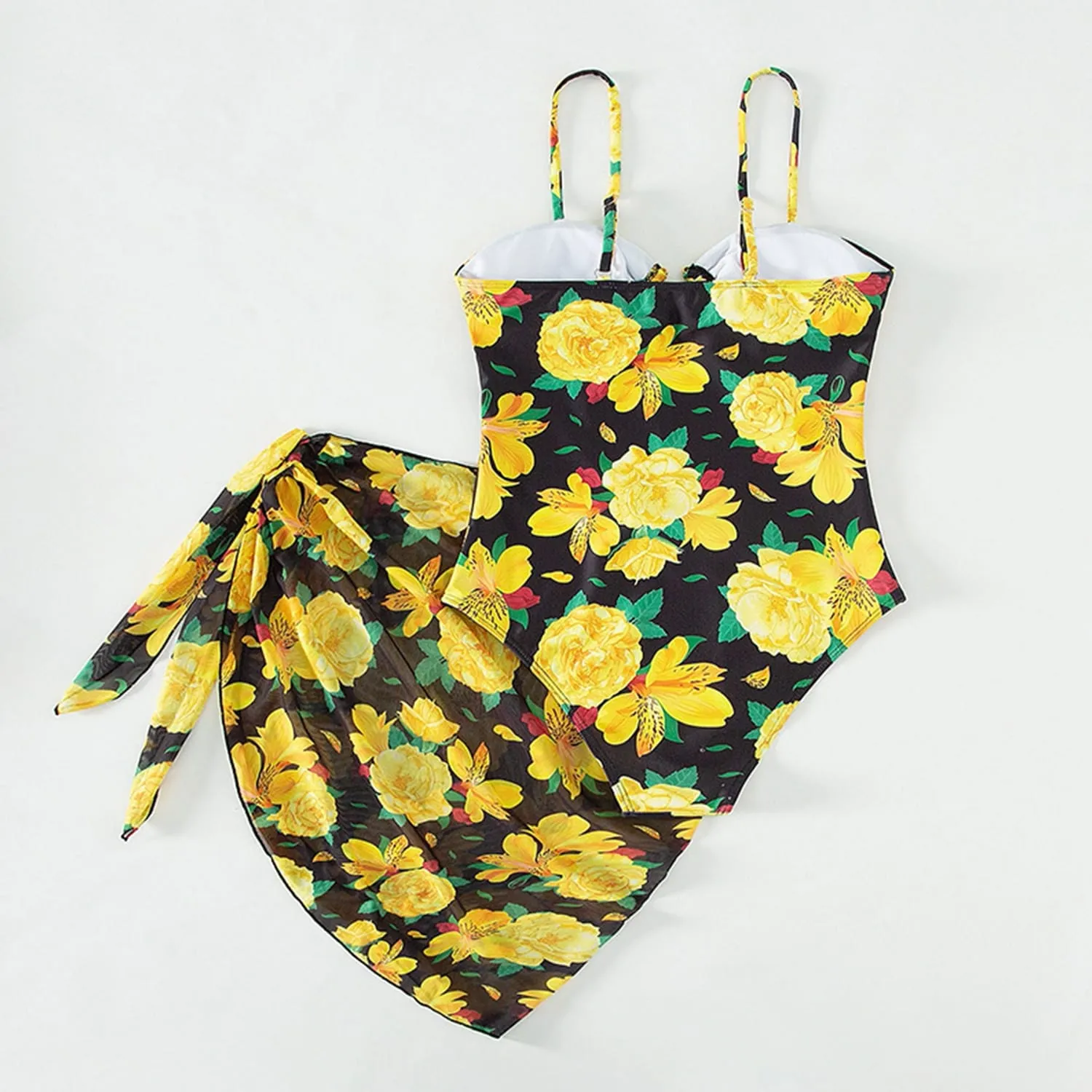 Black & Yellow Floral One Piece Swimsuit & Cover-Up sold by Zulily product image thumbnail 4