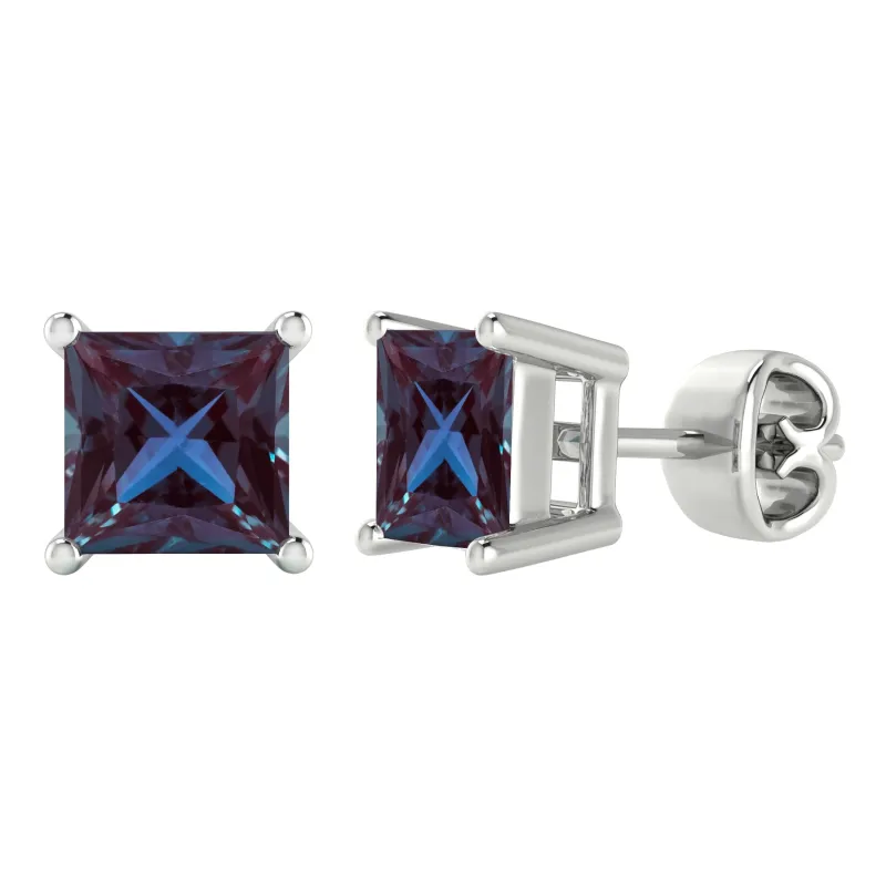 V3 Jewelry Sterling Silver 2.75Ct Color Changing Alexandrite Square Stud Earrings sold by Zulily