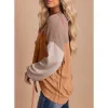 Brown & Khaki Color Block Round Neck Top sold by Zulily