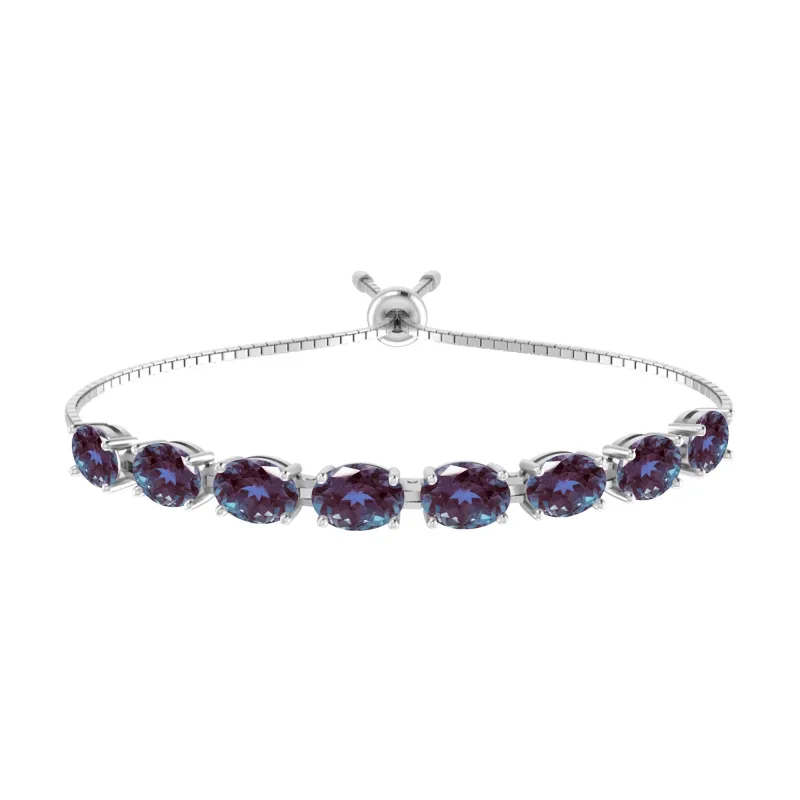 V3 Jewelry 7.20CT Color Changing Alexandrite Sterling Silver Bolo Bracelet sold by Zulily