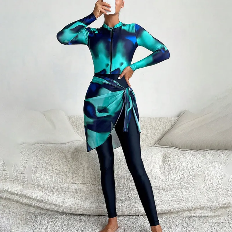 Turquoise Tie-Dye One Piece Swimsuit & Cover-Up sold by Zulily