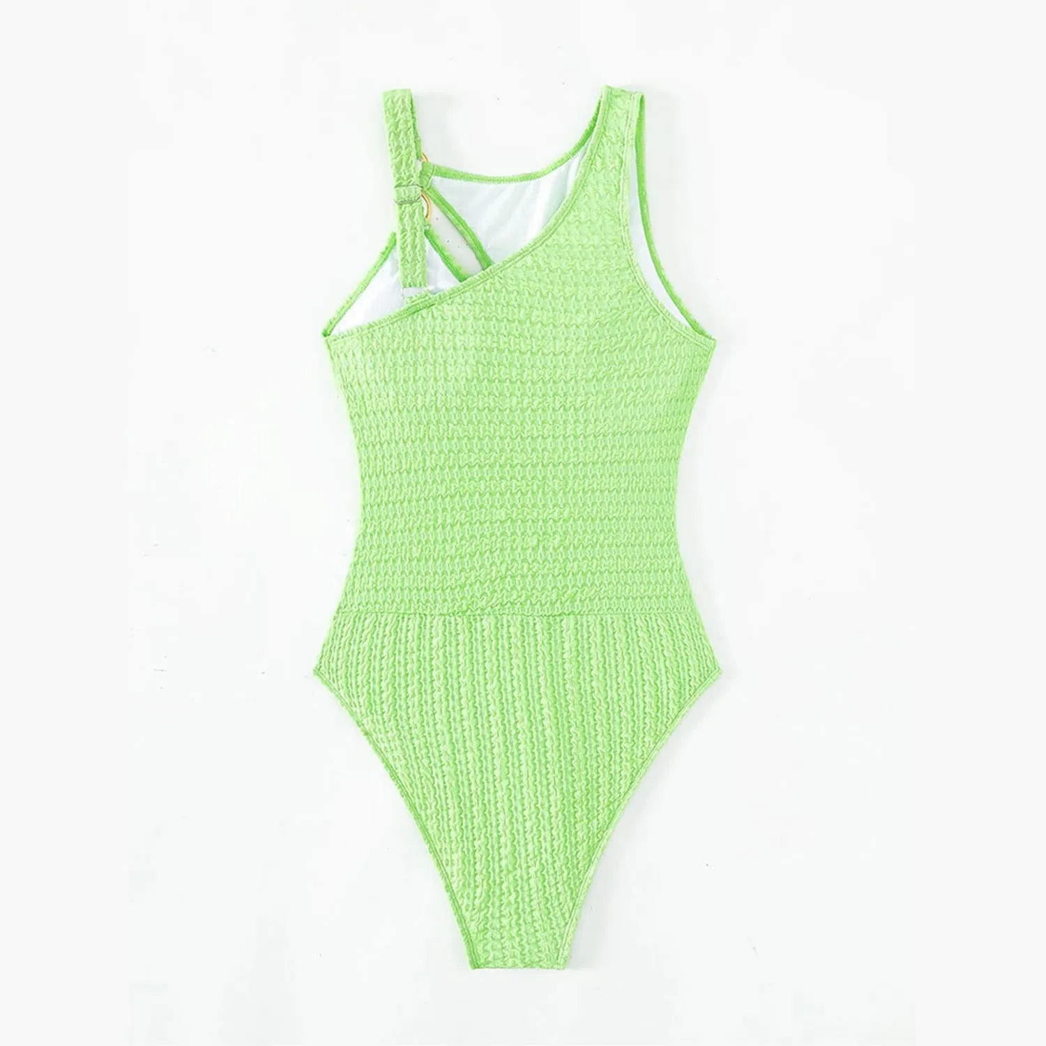 Light Green Asymmetric One-Piece Swimwear sold by Zulily product image thumbnail 4