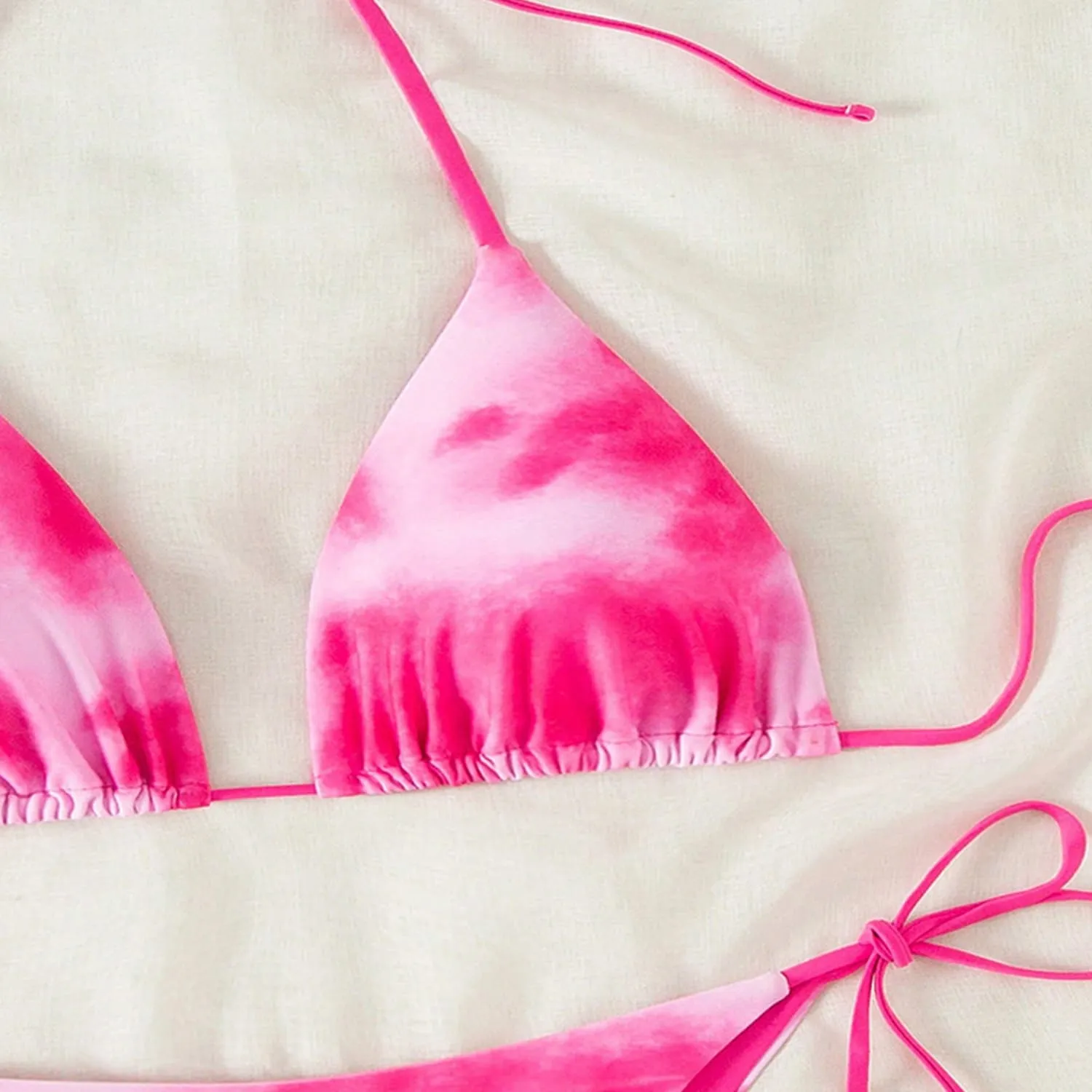 Pink Tie-Dye Halter Bikini sold by Zulily product image thumbnail 3