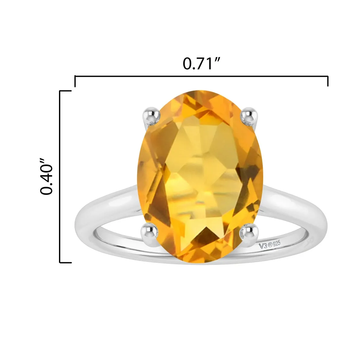 Sterling Silver with Oval Shape 2.20cttw Natural Citrine Solitaire Ring sold by Zulily product image thumbnail 4