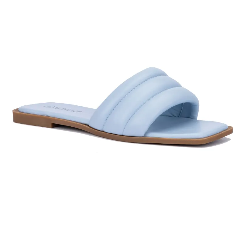 Olivia Miller Women's Indigo Flat Sandals sold by Zulily
