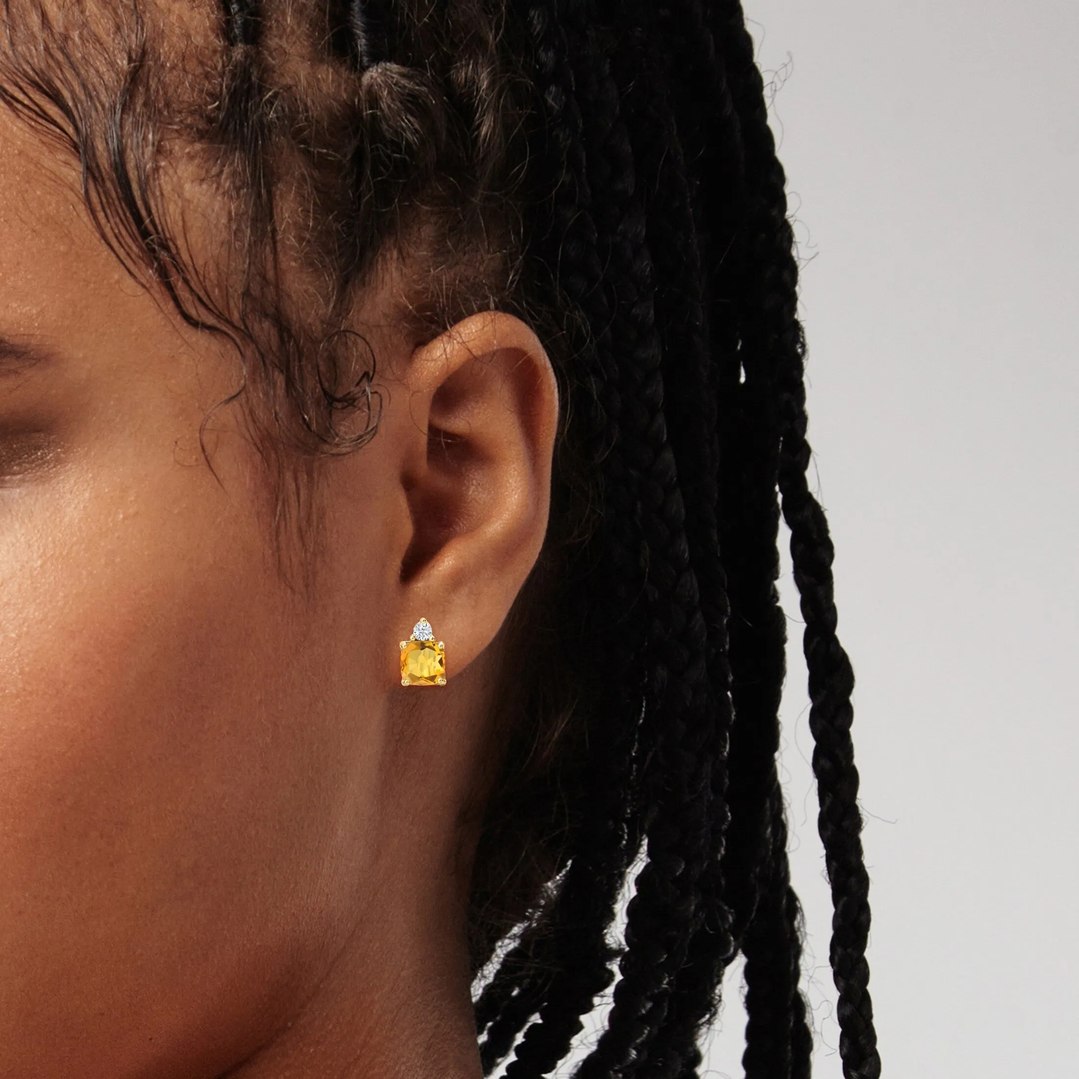 V3 Jewelry Gold Over Sterling Silver Citrine and White Sapphire Stud Earrings for Women sold by Zulily product image thumbnail 4