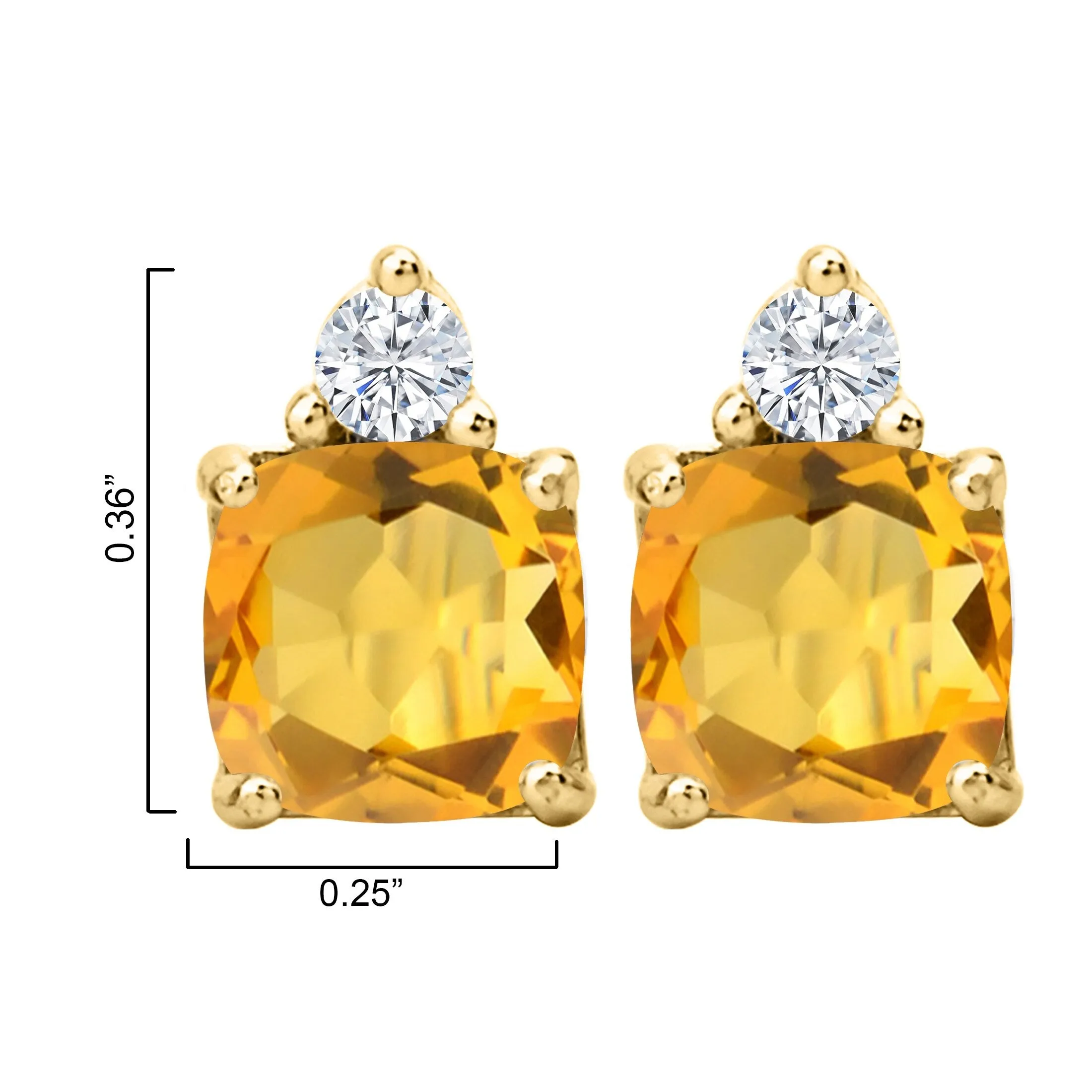 V3 Jewelry Gold Over Sterling Silver Citrine and White Sapphire Stud Earrings for Women sold by Zulily product image thumbnail 3