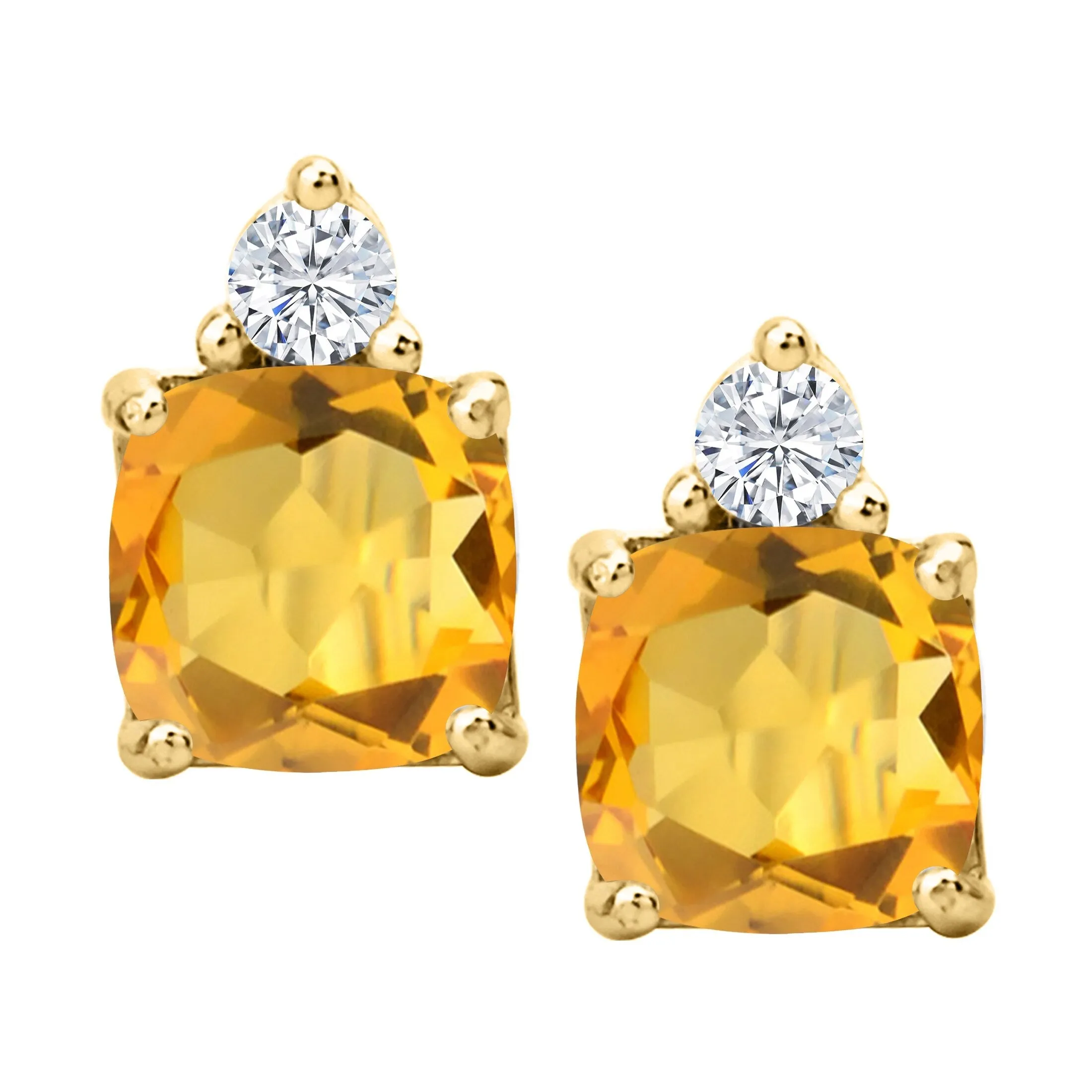 V3 Jewelry Gold Over Sterling Silver Citrine and White Sapphire Stud Earrings for Women sold by Zulily product image thumbnail 2