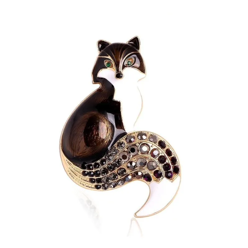 Brown Crystal Goldtone Fox Brooch in Brown sold by Zulily