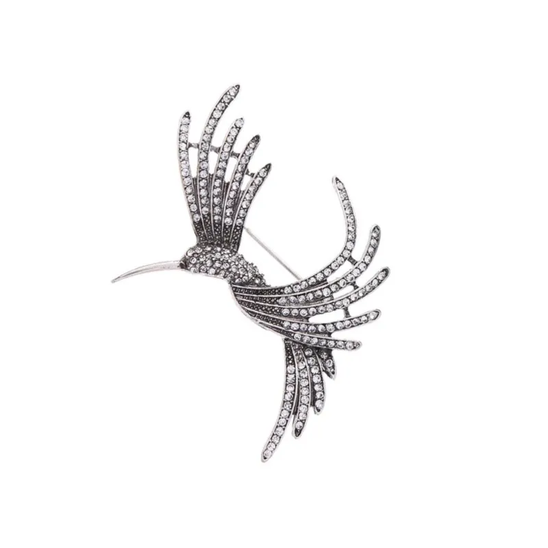 Crystal Flying Bird Brooch - Silver sold by Zulily
