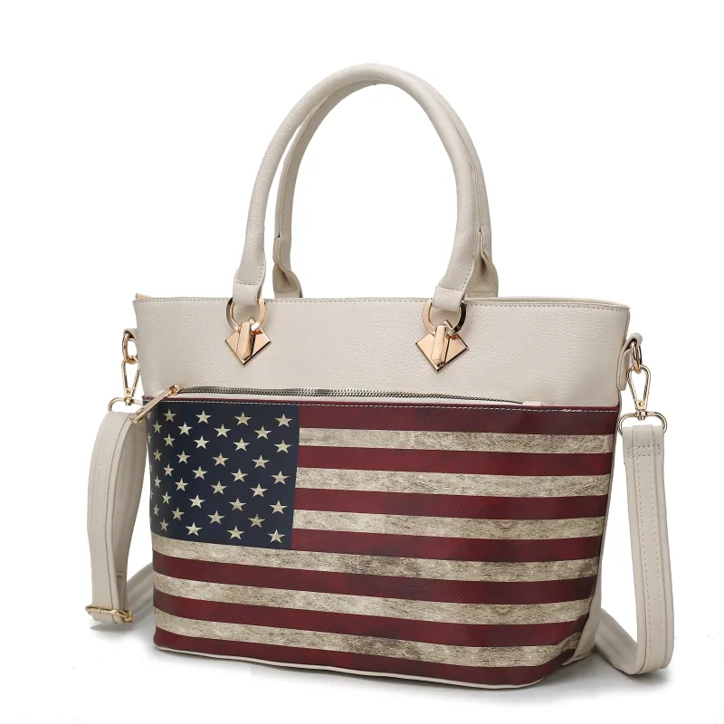 Lilian Vegan Leather Women's FLAG Tote Bag sold by Zulily