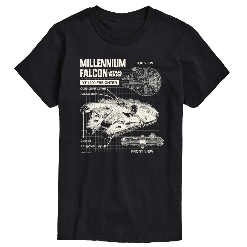 Men's Star Wars Millennium Falcon Schematic Short Sleeve Tee sold by Zulily