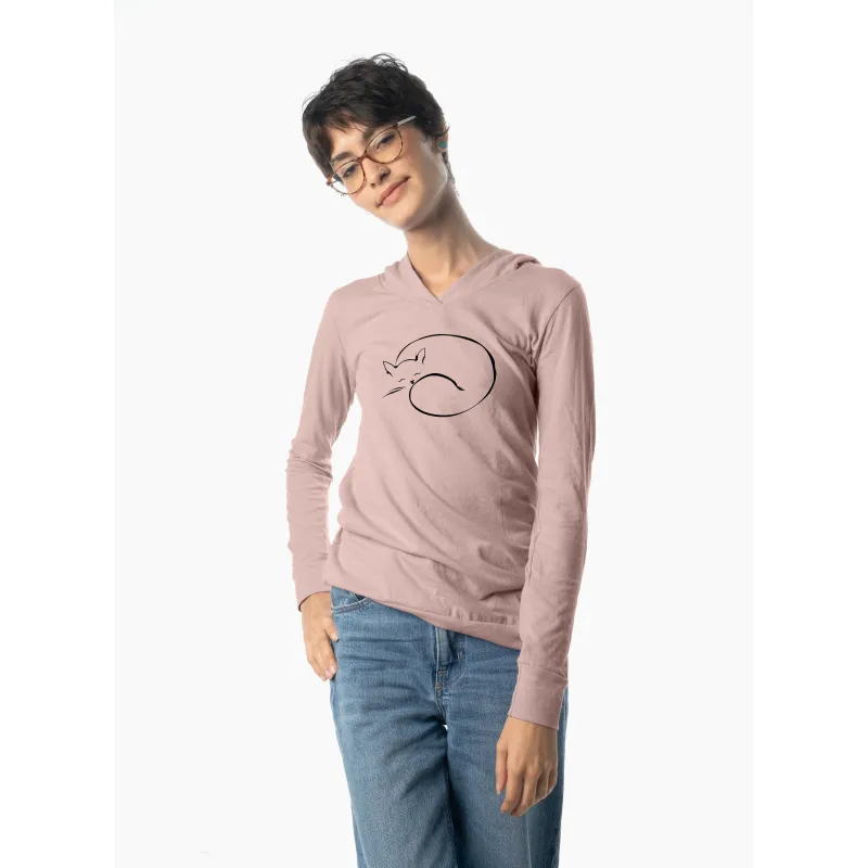 sleeping cat Women's Long-Sleeve Hooded Tee sold by Zulily